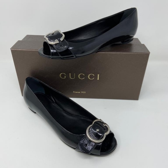 Gucci Shoes - NIB GUCCI Black Patent Leather Flats - Sz 40